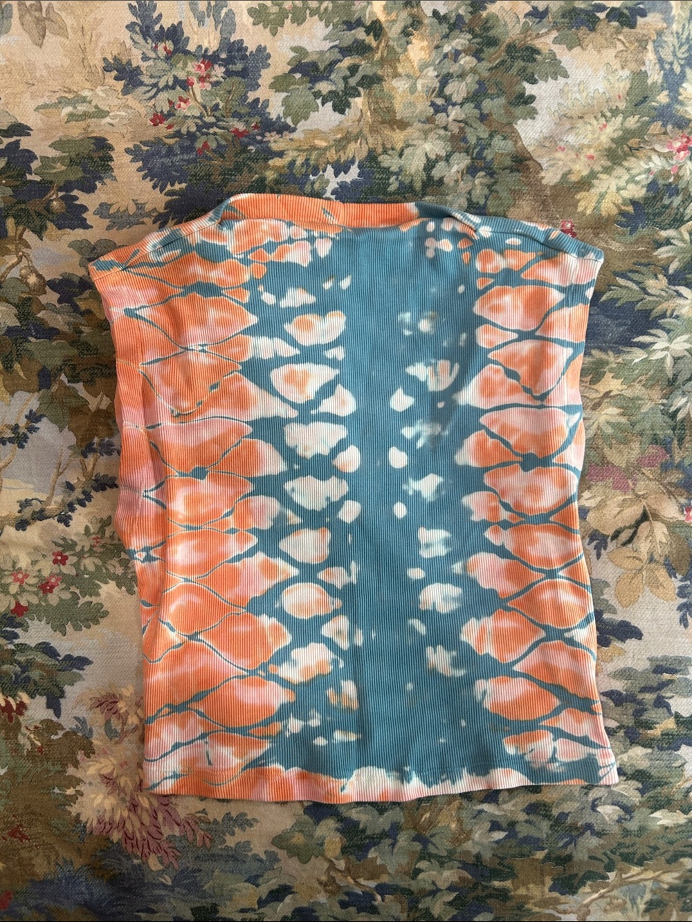 Tie-Dye Ribbed Camisole in Blue and Orange
